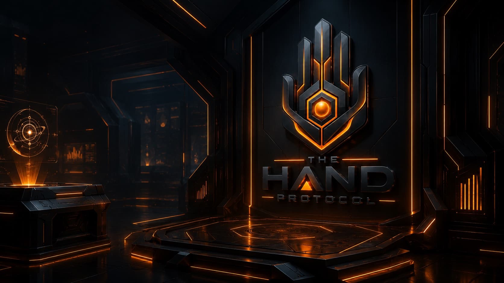 The Hand Protocol hand mark illuminated in an orange recovery chamber